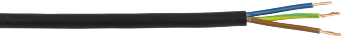 3 core 3182Y mains flexible cable showing live, neutral and earth